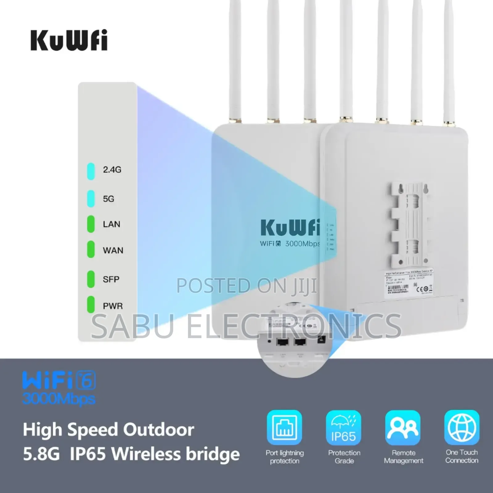 Kuwfi Access Point Aphax830 - Wi-Fi 6 Outdoor Access Point - White