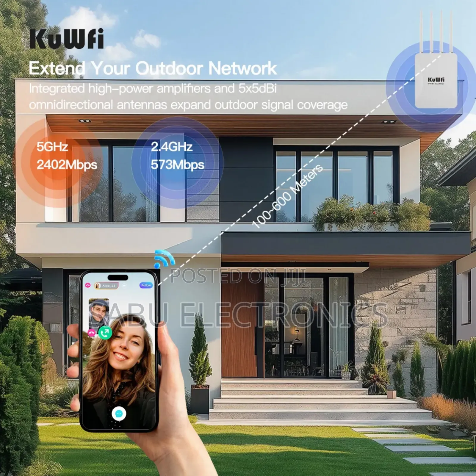 Kuwfi Access Point Aphax830 - Wi-Fi 6 Outdoor Access Point - White