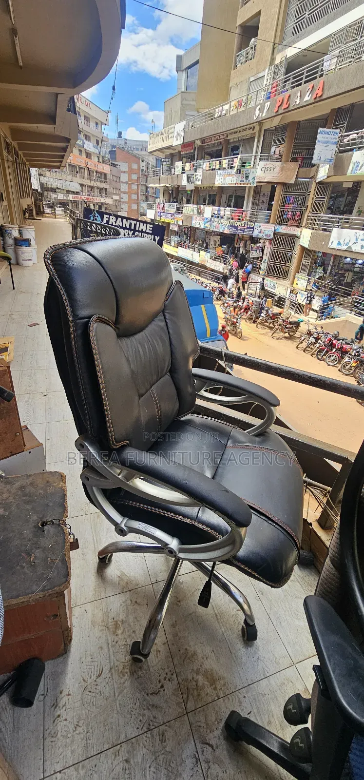 Gray-Black Executive Pure Leather Office Chair
