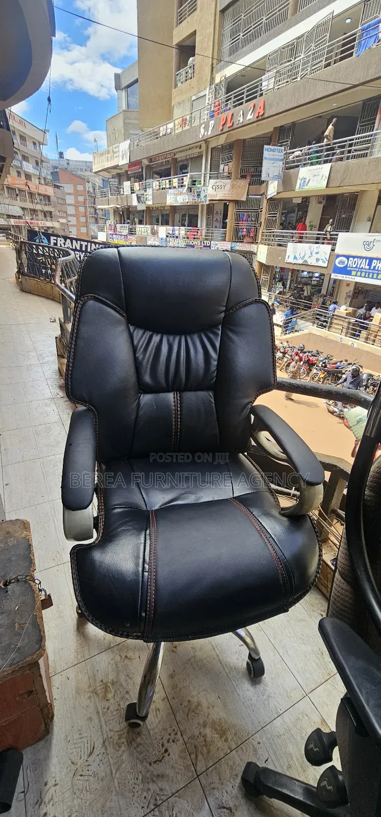 Gray-Black Executive Pure Leather Office Chair