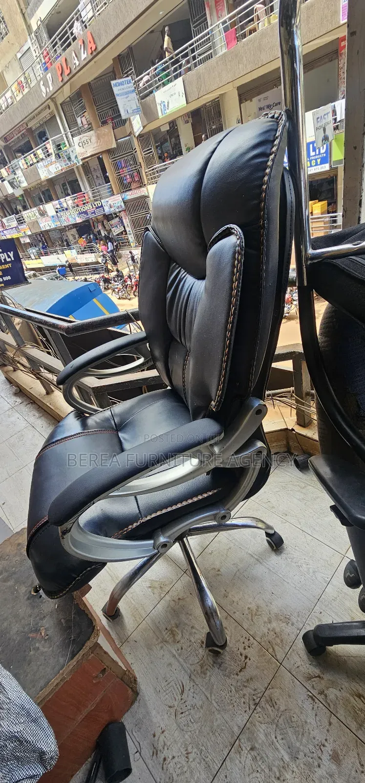 Gray-Black Executive Pure Leather Office Chair