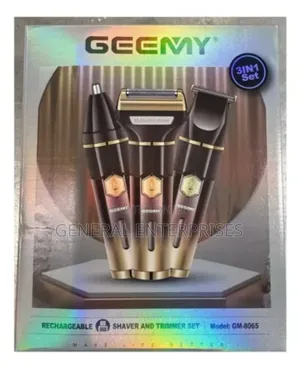 Geemy Gm-8065 3-in-1 Rechargeable Shaver and Trimmer Set