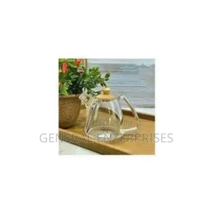An Elegant Glass Teapot or Serving Pitcher Featuring a Wooden Lid.