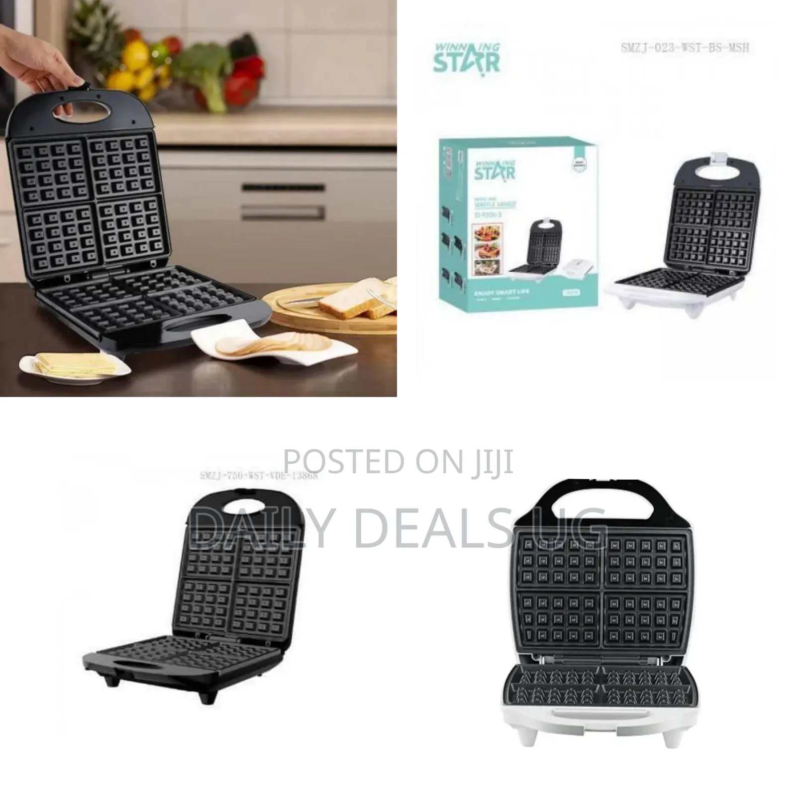 Winningstar Compact Quad Waffle Maker - Multicolor