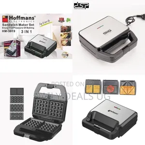 Hoffmans Versatile 3-in-1 Sandwich, Waffle, and Grill Maker-Multicolor