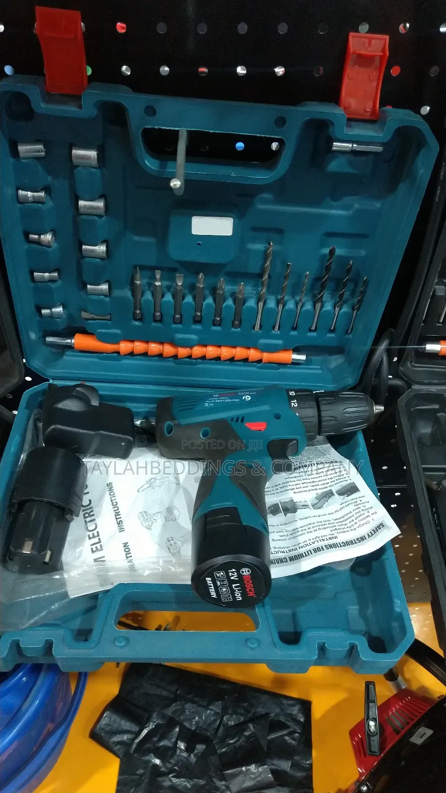 Edon Li-Ion Battery Rechargeable Power Portable Cordless Drill Set