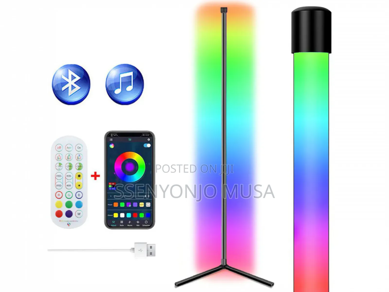 RGB Led Corner Floor Lamp – Dimmable Color Changing Ambient Light