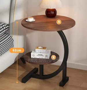 C-Shaped 2-Tier Side Table