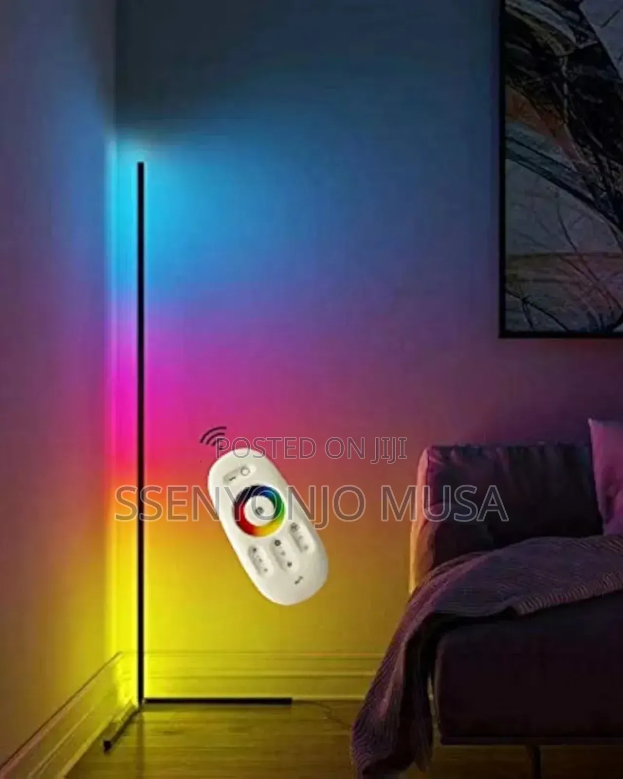 RGB Led Corner Floor Lamp – Dimmable Color Changing Ambient Light
