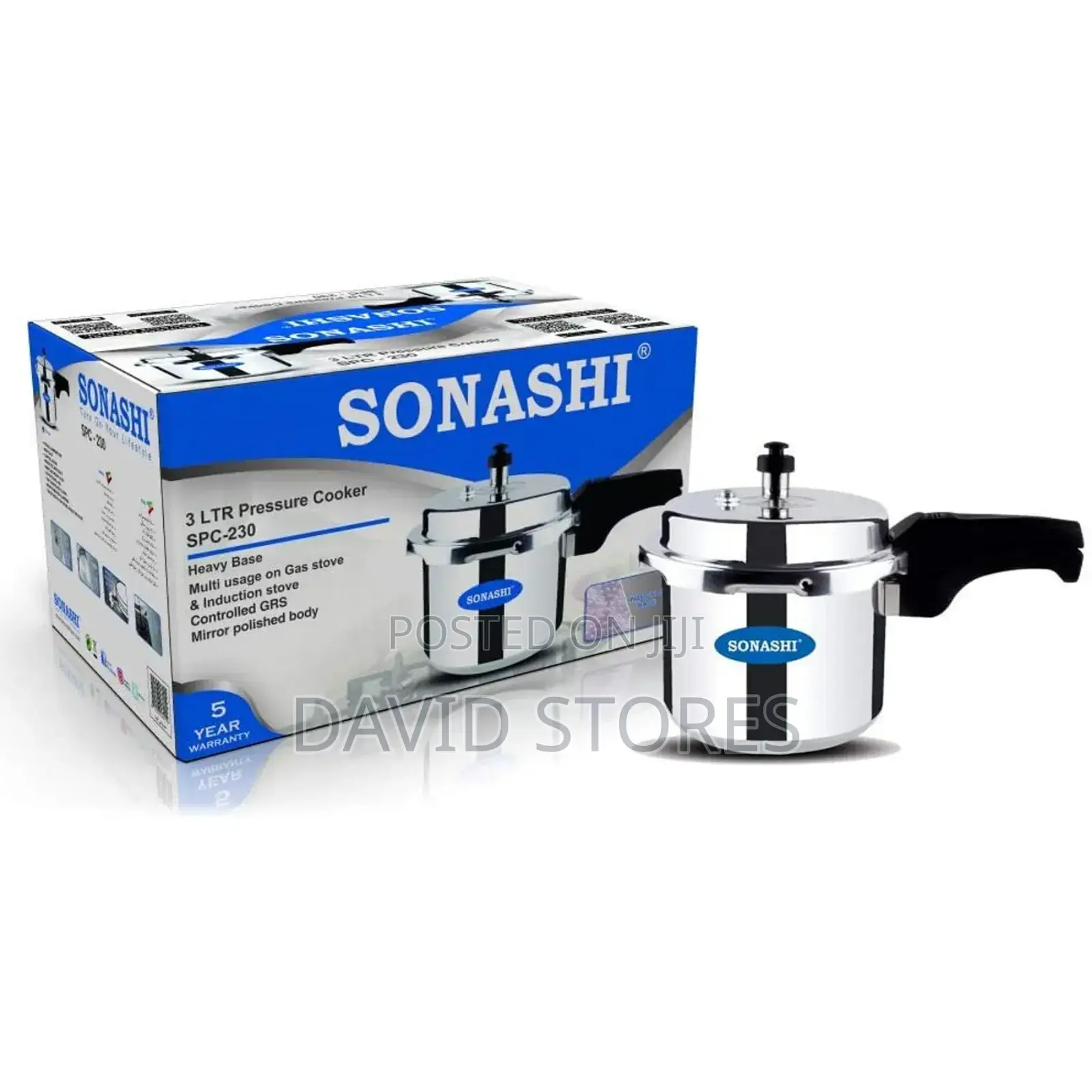 Sonashi Spc-230 3l Pressure Cooker – Heavy Base, Safe Fast Cooking