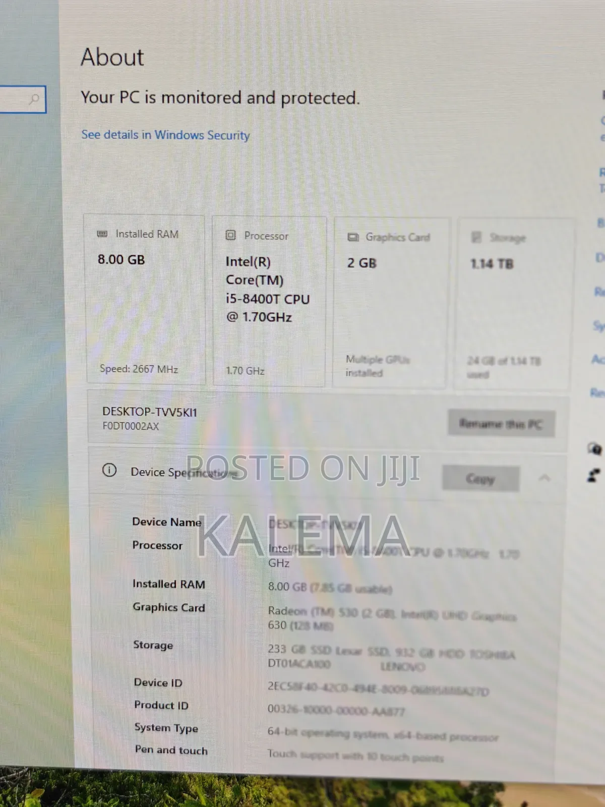 New Lenovo ideacentre AIO 520S 8GB Intel Core i5 HDD+SSD 1T
