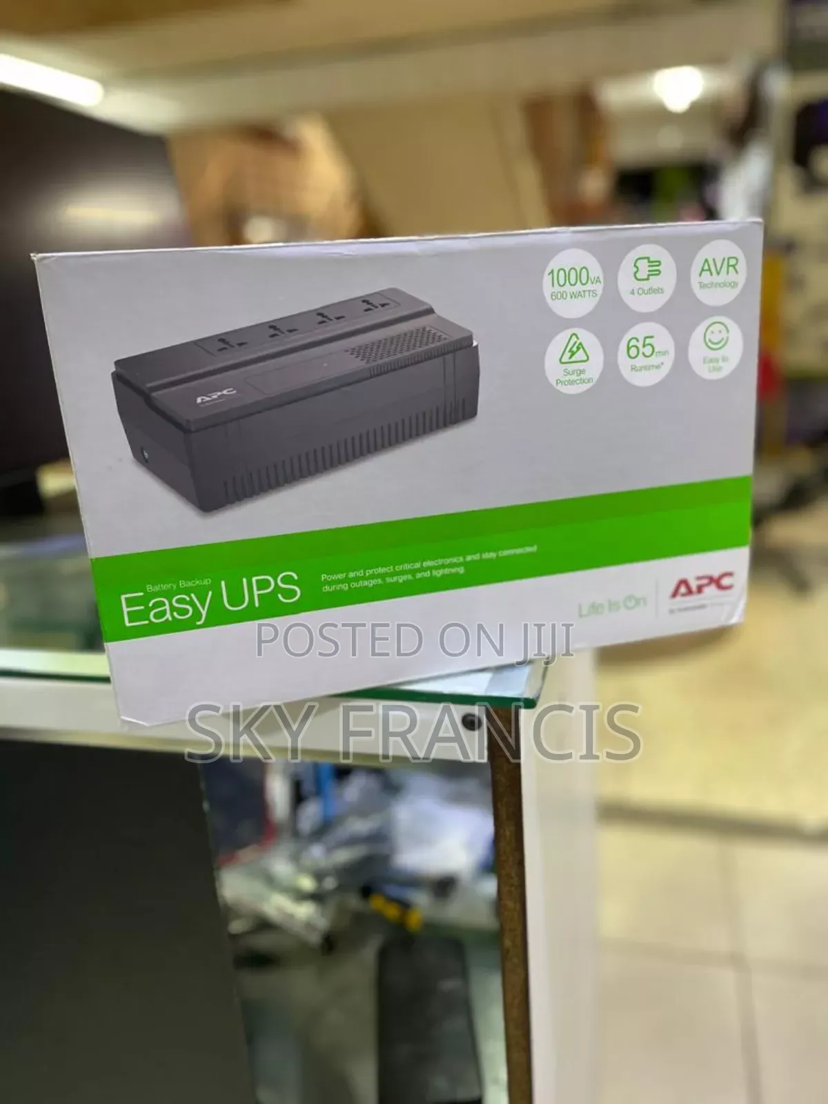 Apc Ups Easy 1000va+600watts +65 Min Runtime