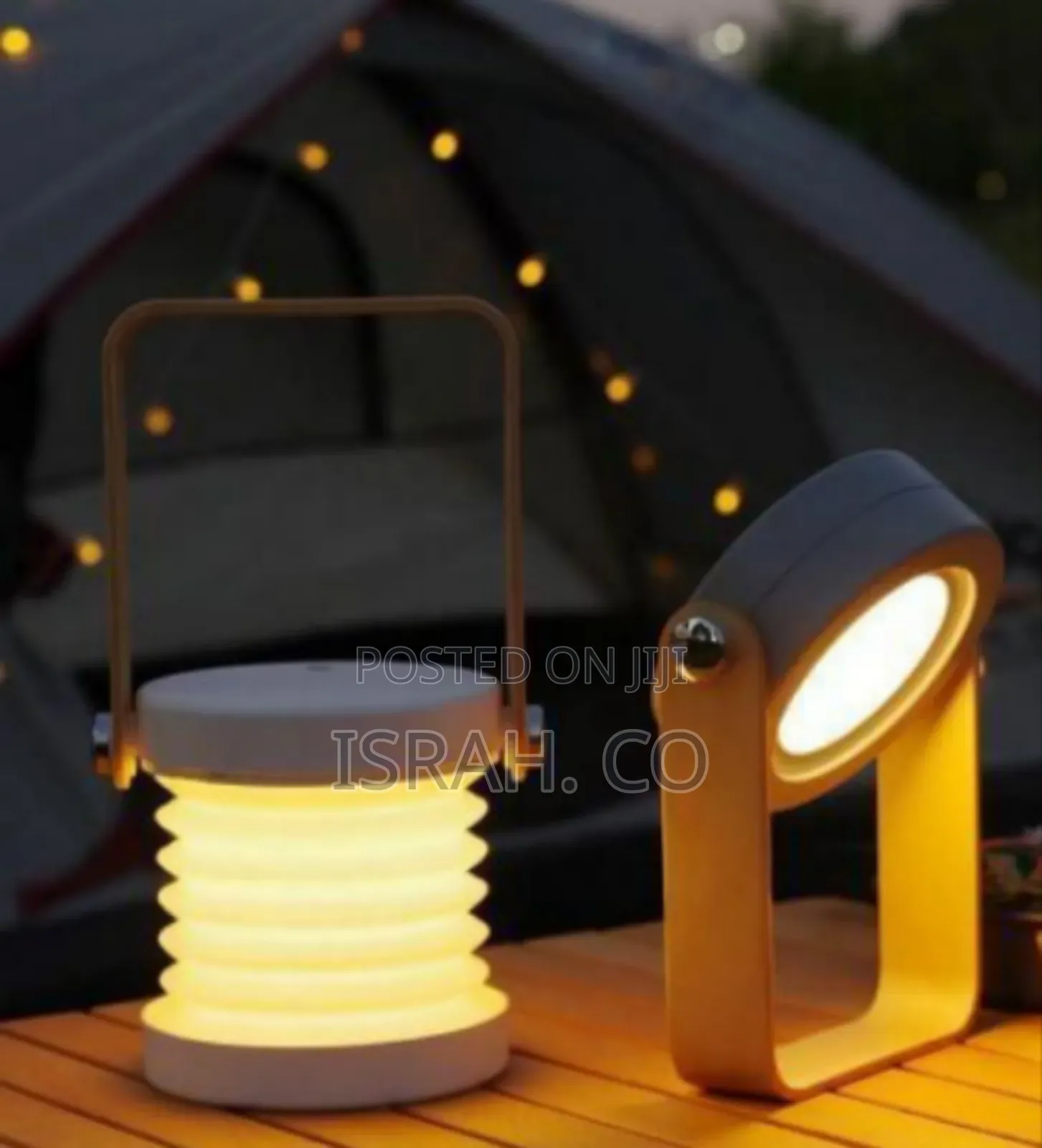 Convertible Portable Led Lamp And Lantern With Wood Handle