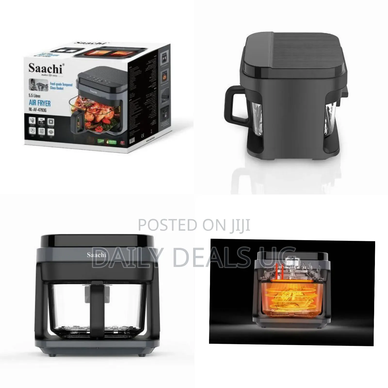 Saachi 5.5 Electric Air Fryer - Black