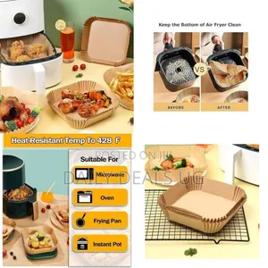 Square Air Fryer Disposable Paper Liner - Brown