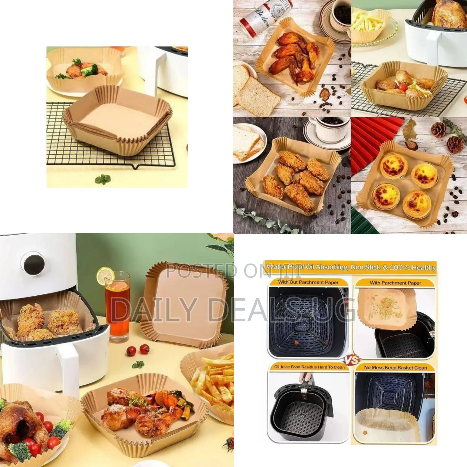 Square Air Fryer Disposable Parchment Paper Liners - Multicolor