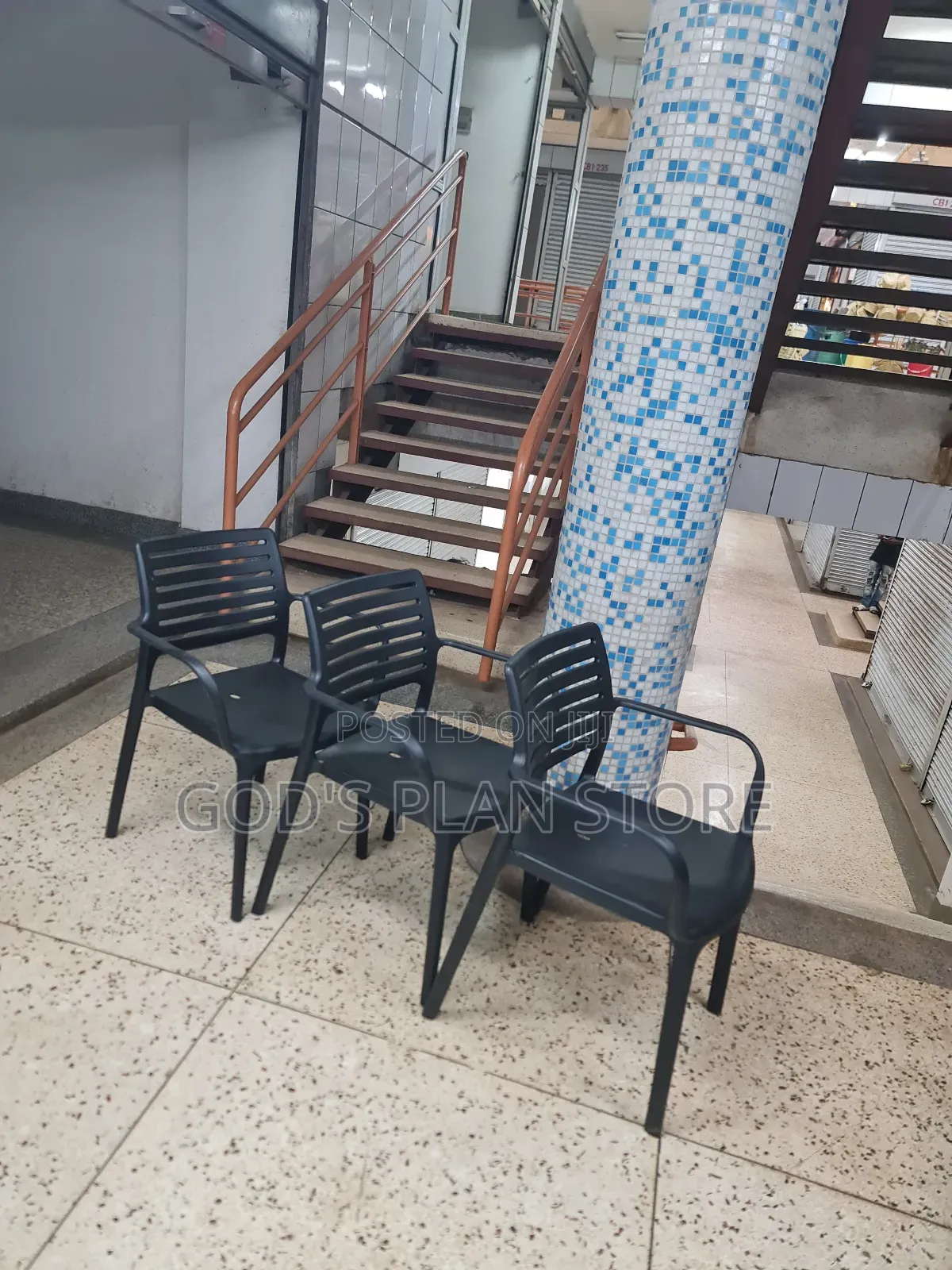 Lisbon Black Outdoor Stackable Plastic Chairs Plastic Chairs