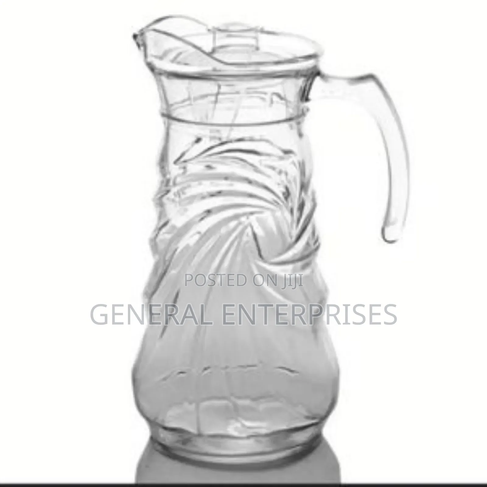 Glass Water Jug With a Handle and Lid.