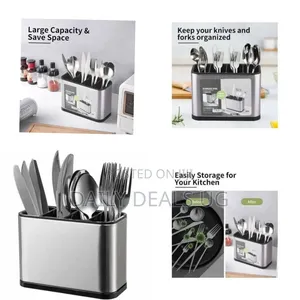 Stainless Steel Cutlery Organizer Storage Caddy - Multicolor