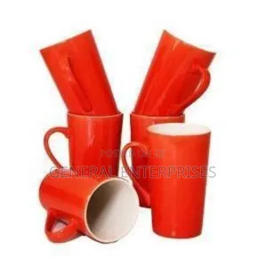 Sundabest Pack of 6 Tall Ceramic Coffee Mugs