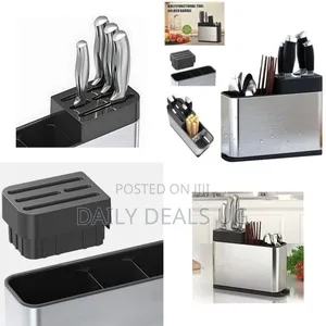 Stainless Steel Multi-functional Knife Block And Utensil Caddy