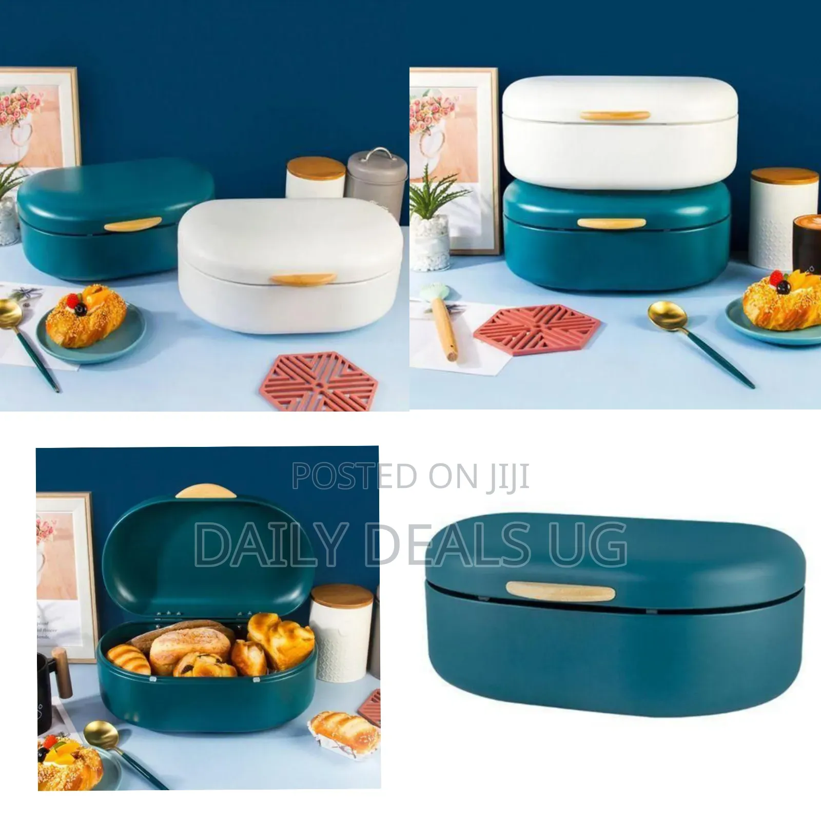 Modern Storage Box / Container With Wooden Accent - Multicolor