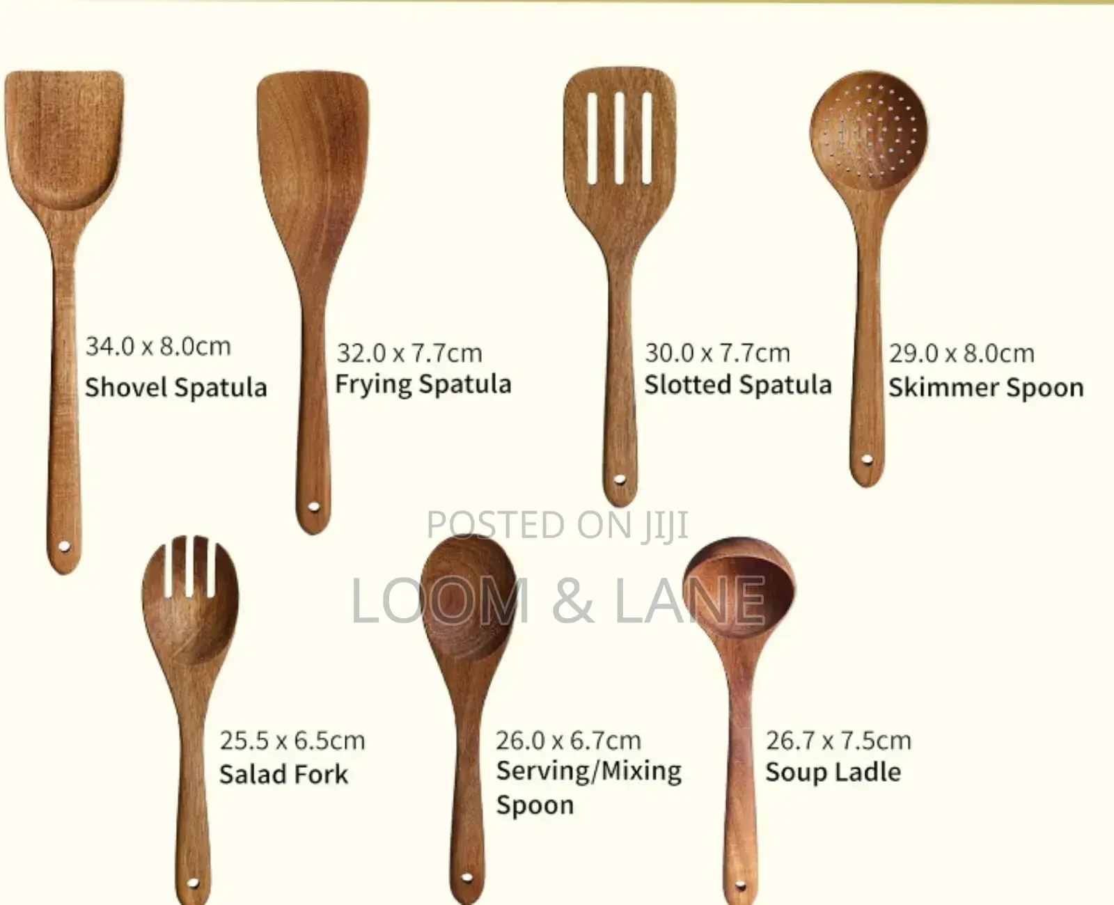 8pcs Flende Premium Wooden Kitchen Utensils Set