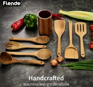 8pcs Flende Premium Wooden Kitchen Utensils Set