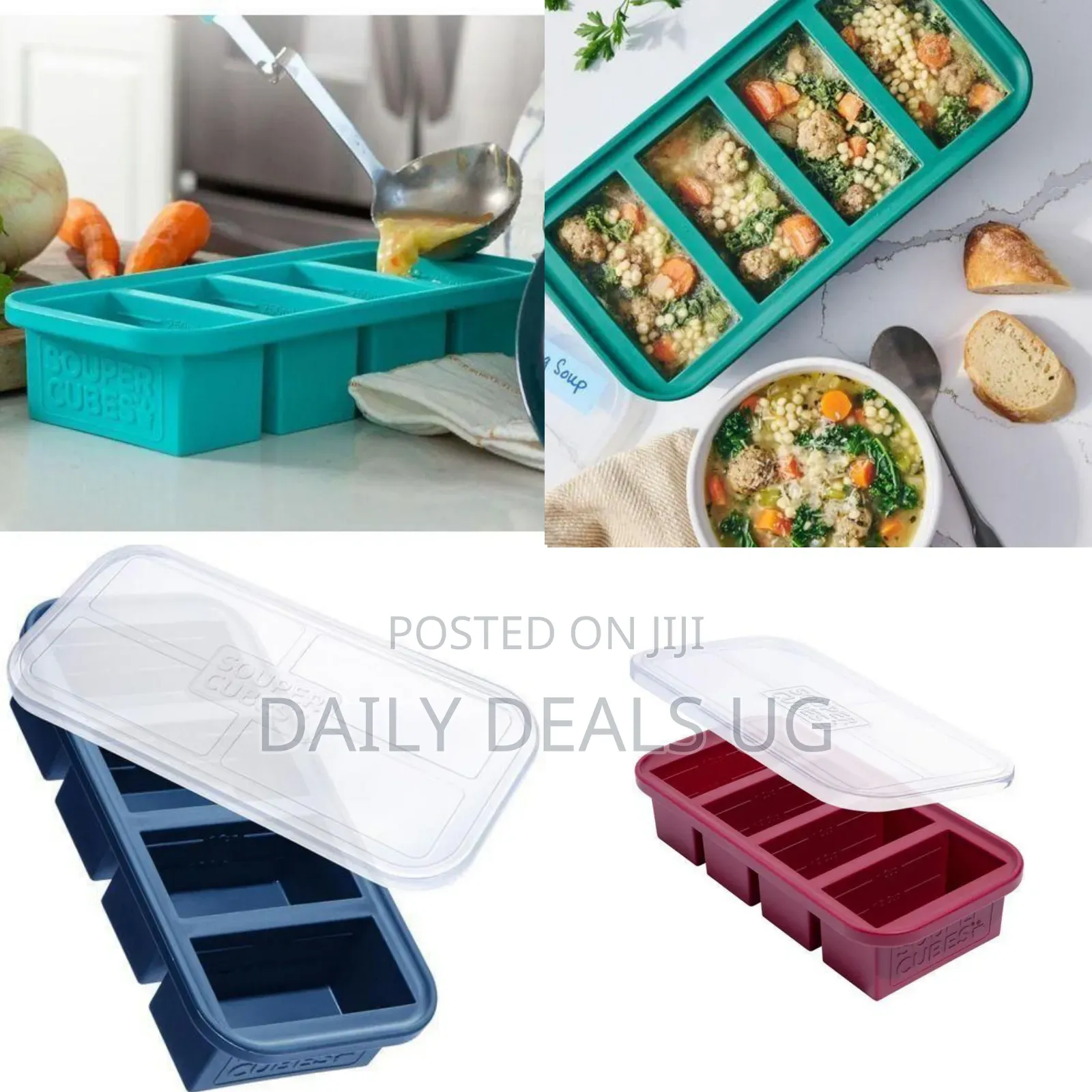 Premium Silicone Soup Freezing Tray With Portion Control - Multicolor