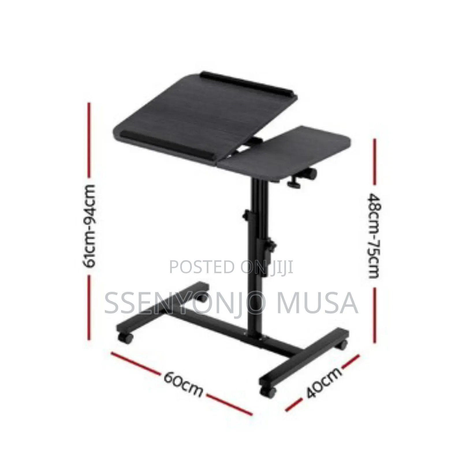 Laptop Desk Table With Usb Cooling Fan – Adjustable 60cm Black Stand