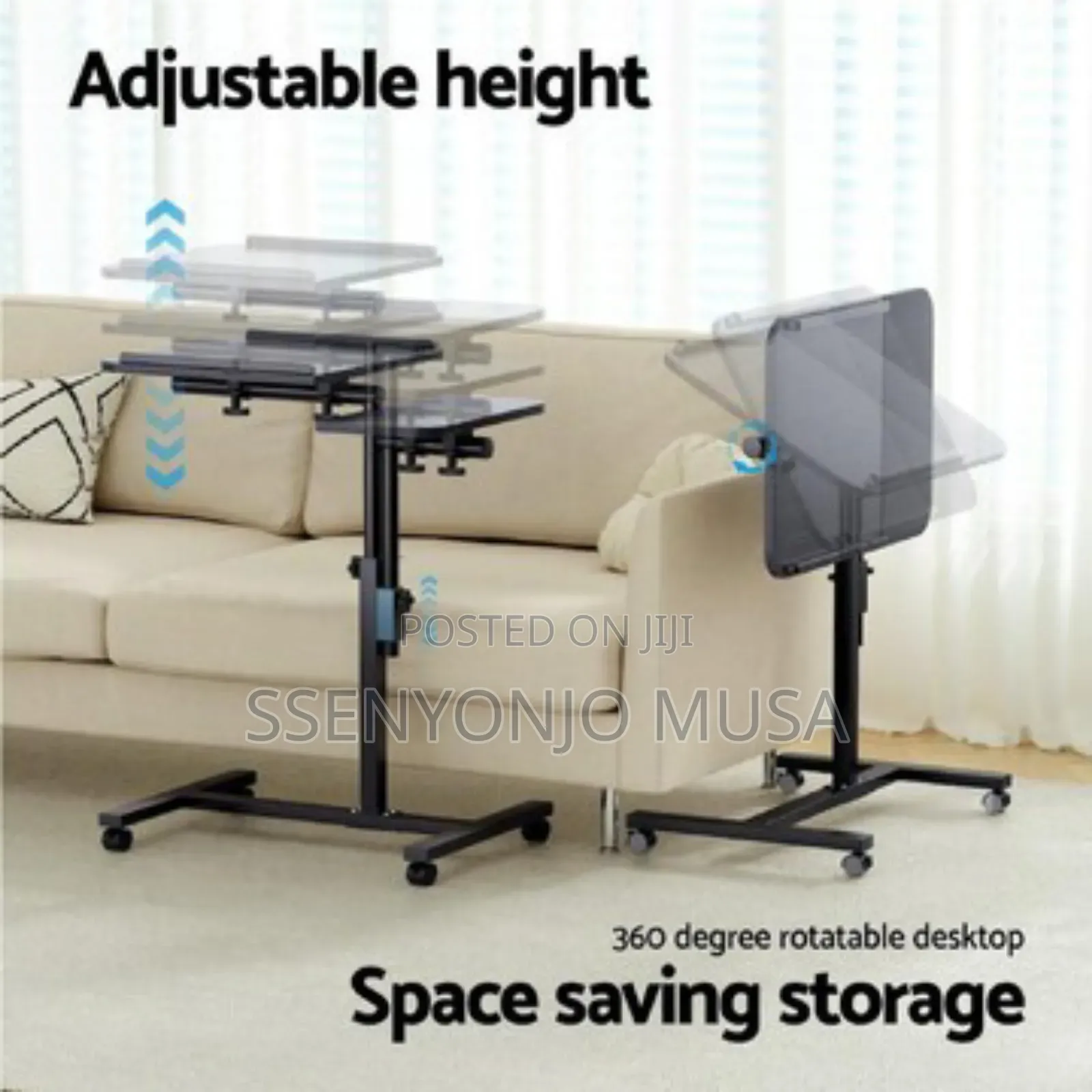 Laptop Desk Table With Usb Cooling Fan – Adjustable 60cm Black Stand