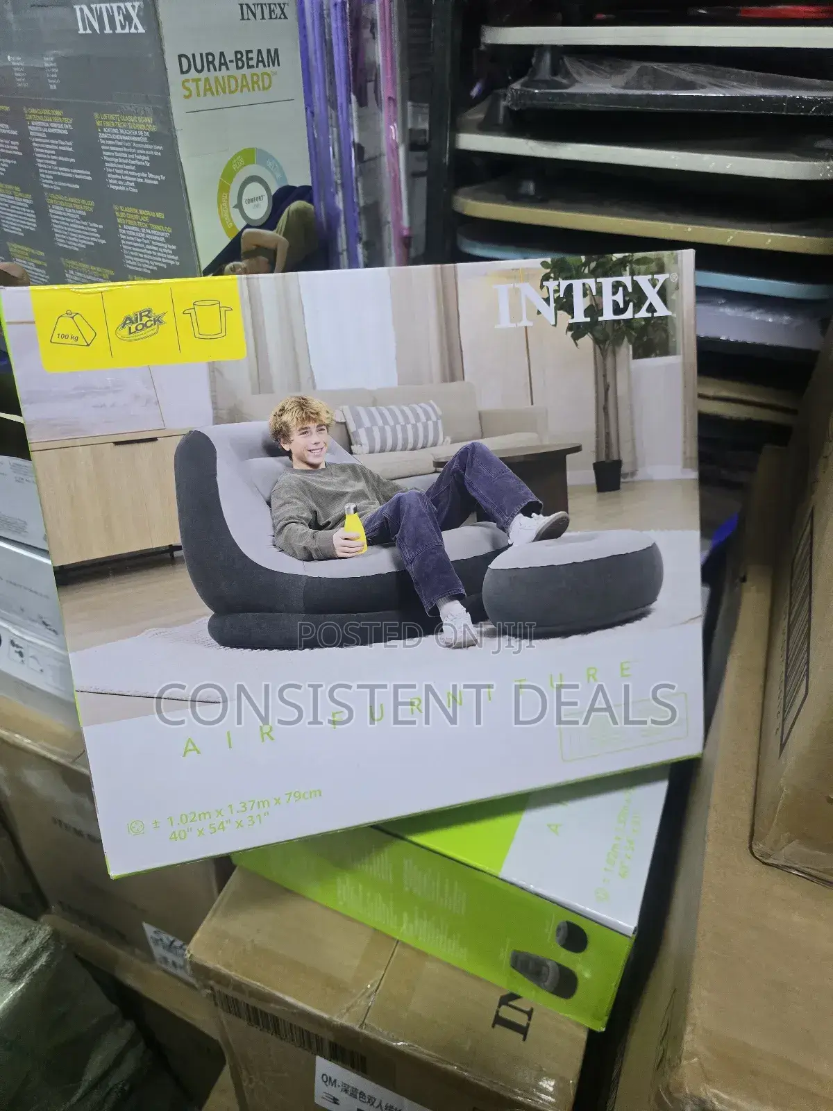 Intex Inflatable  Air Sofa With Footrest