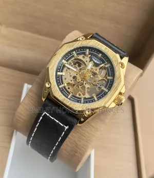 Gold Chrome Men's Original Longlux Mechanical Wrist Analog Time Edit