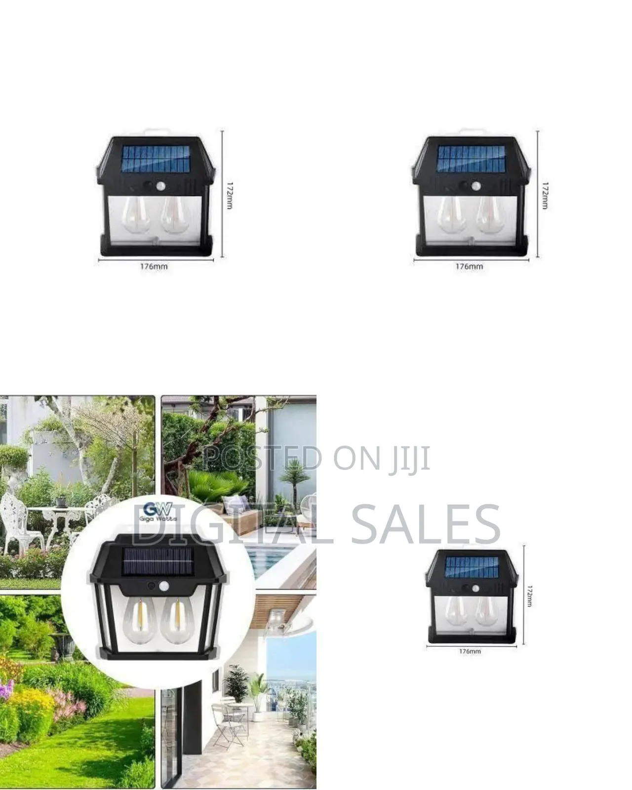Solar Powered Led Outdoor Wall Light With Dynamic Flame Effect