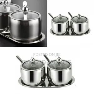 Elegant Stainless Steel Condiment Spice Server Set - Multicolor