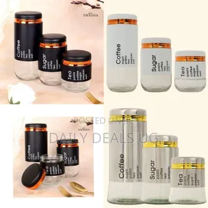 Elegant Kitchen Storage Canister Set (3-Piece) - Multicolor