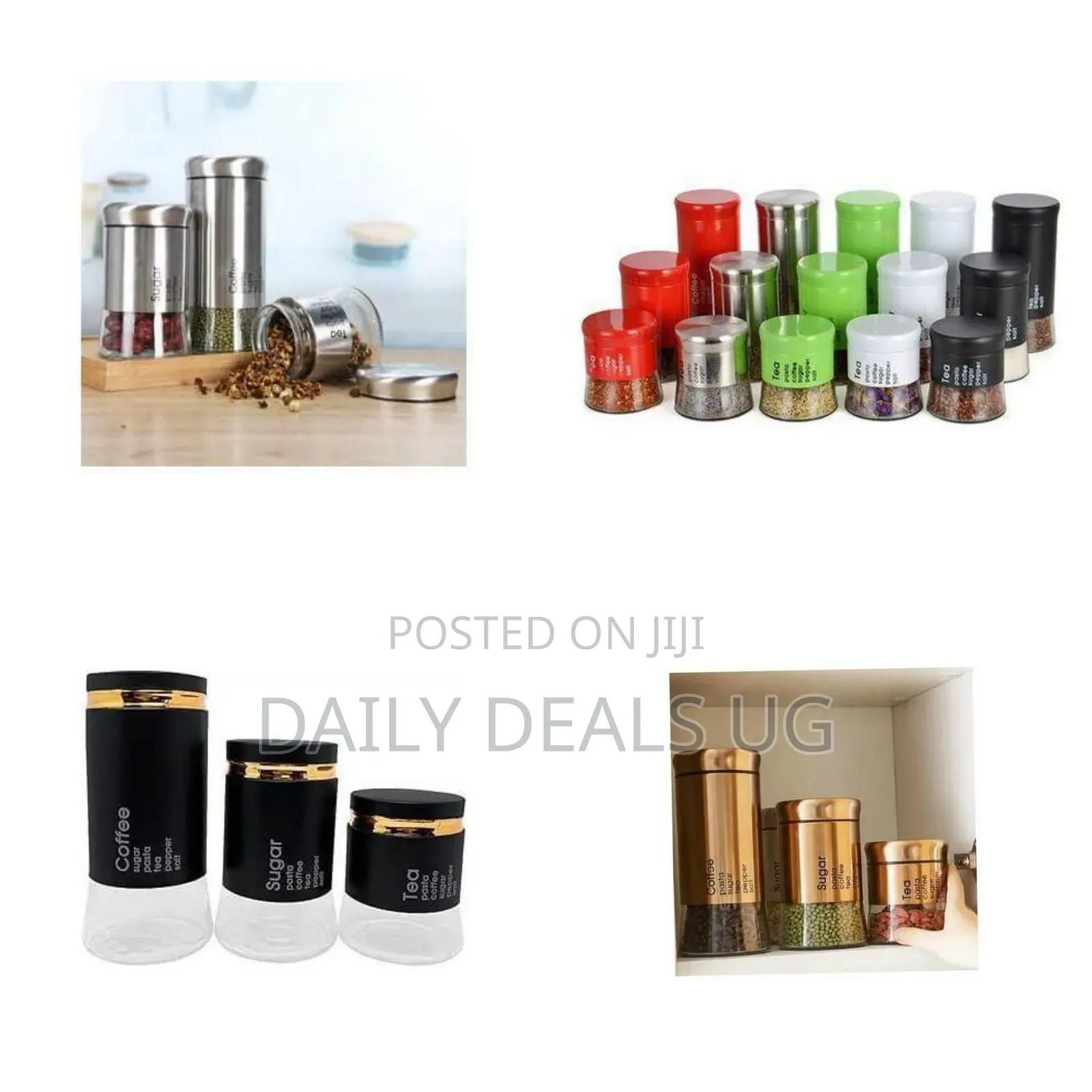 Contemporary Kitchen Storage Canister Set - Multicolor