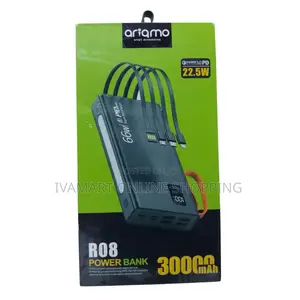 Ariamo R08 30,000 Mah Power Bank - 22w Fast Charging.