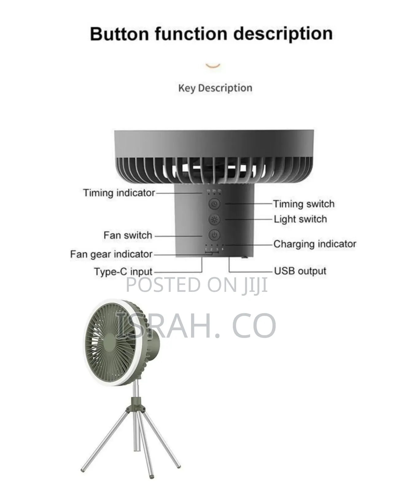 Versatile Portable Tripod Fan With Integrated Led Ring Light