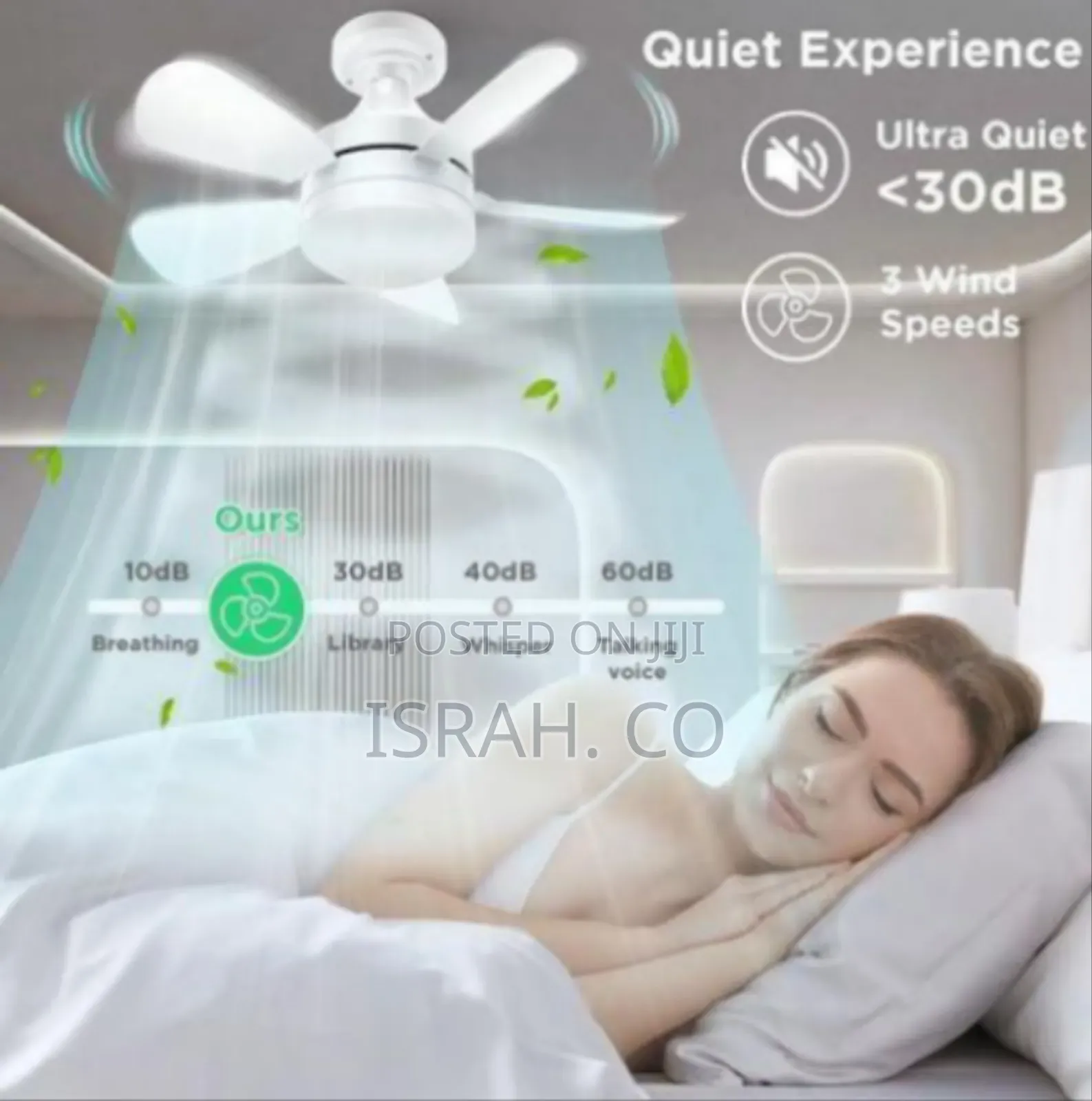 Compact Ceiling Fan With Integrated Led Light