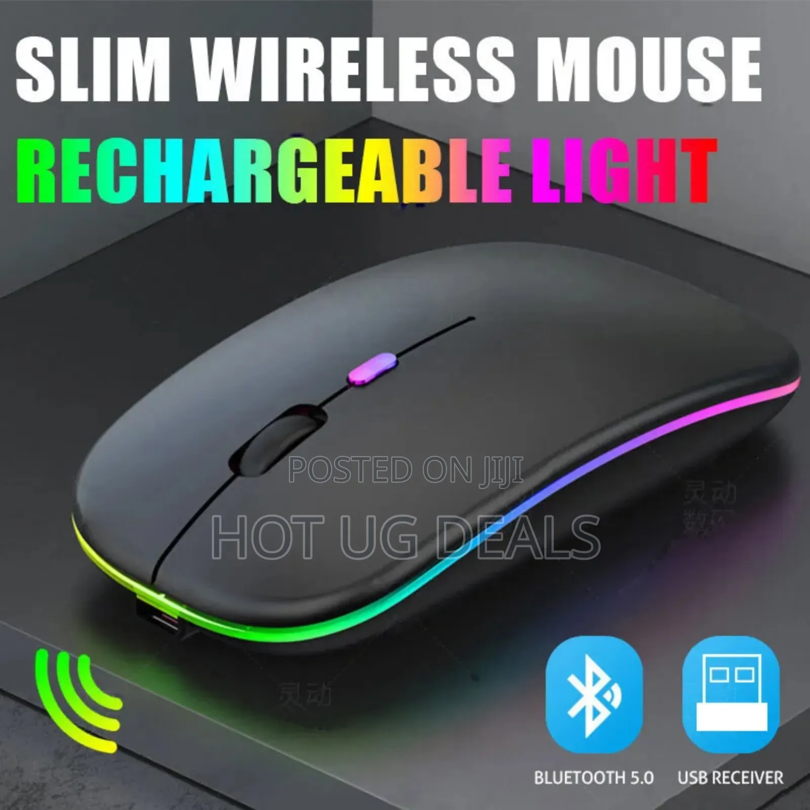 2.4g Wireless Rechargeable Mouse With Colourful Light