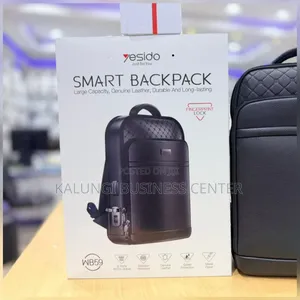 Genuine Leather Smart Backpack Yesido With Fingerprint Lock