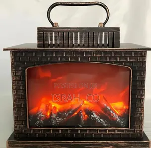 Simulated Led Fireplace Lantern, Usb and Battery Powered, Flameless .