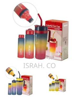 3 Pieces Plastic Colorful Car Cups