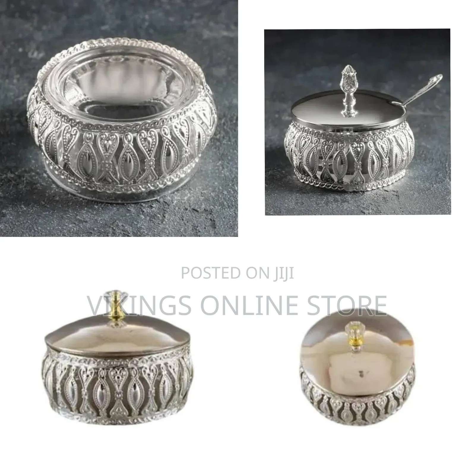 Elegant Silver-Plated Serving Bowl / Decorative Jar