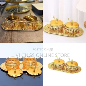 Luxurious Golden Condiment Server Set