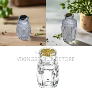 Charming Mini Glass Spice Jar With Decorative Clear Lid - Clear