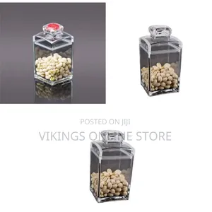 Elegant Square Acrylic Storage Jar With Decorative Lid - Clear