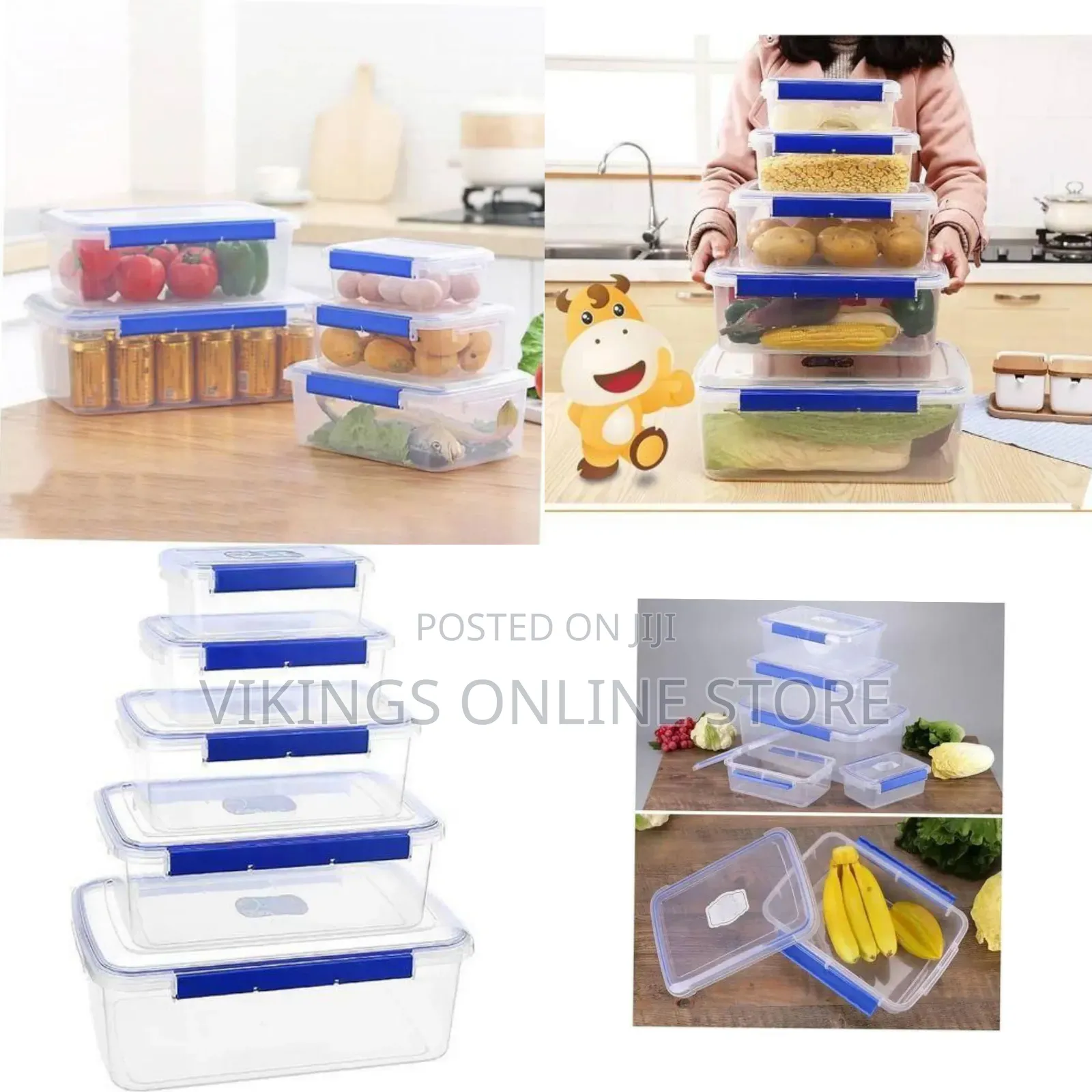 Airtight Food Storage Container Set (5-Piece) - Multicolor