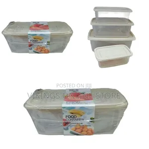 4-Piece Set of Rectangular Food Storage Containers - Multicolor